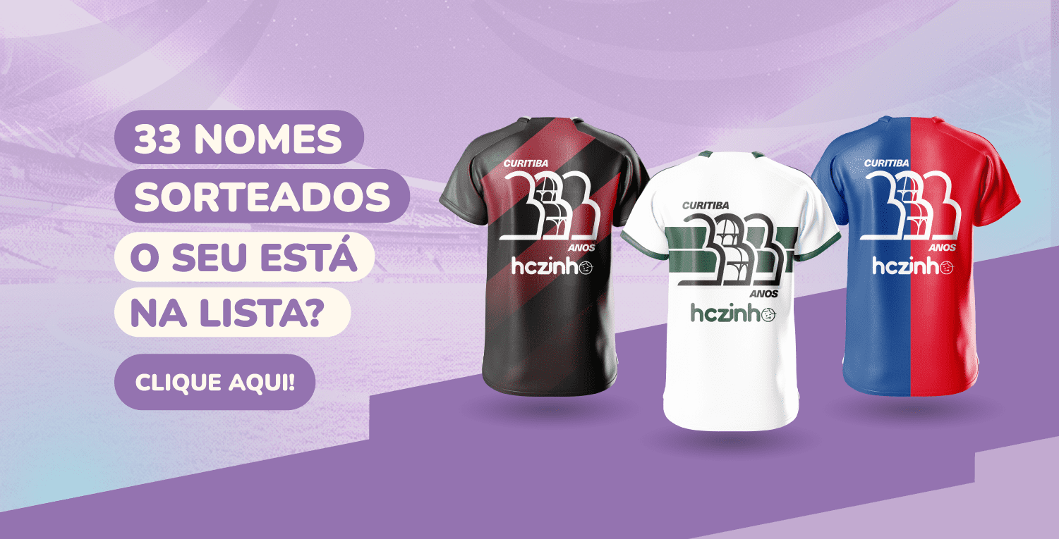 Imagem com camisetas do Athletico, Coritiba e Paran&aacute; referente ao sorteio das camisetas comemorativas.